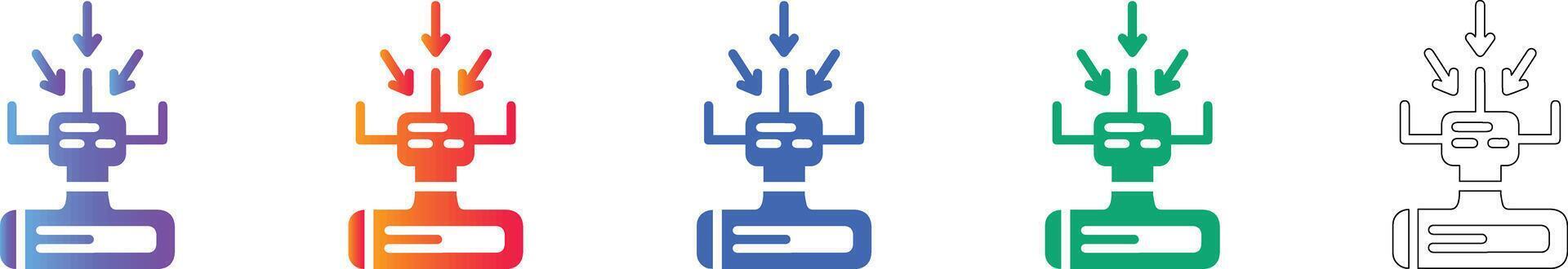 datos integración y entrada Procesando íconos vector