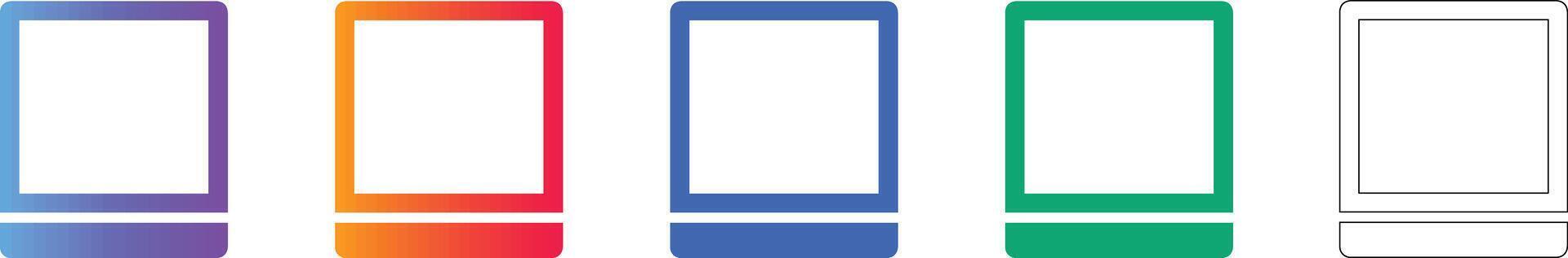 Square Display UI Elements Icon Set vector