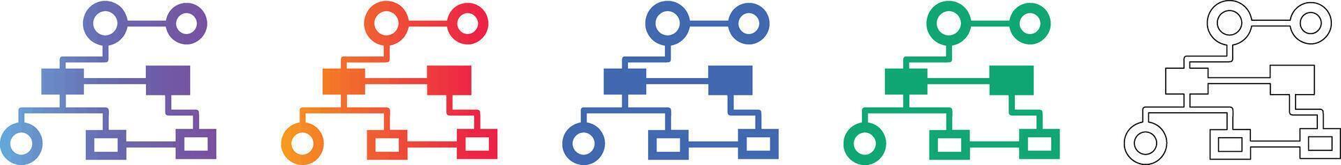 Data Flowchart Process Icons vector