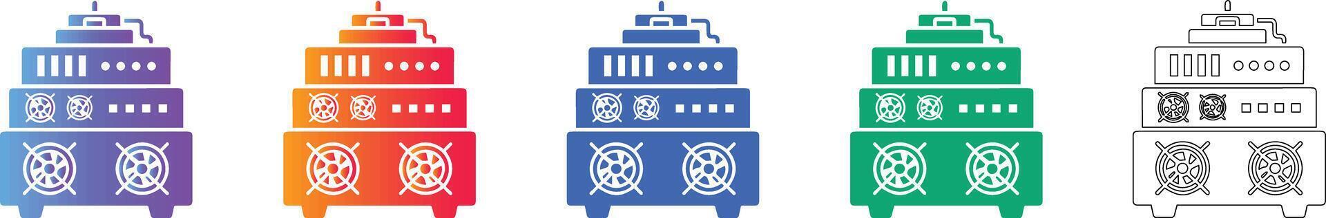 servidor y hardware apilar icono conjunto vector