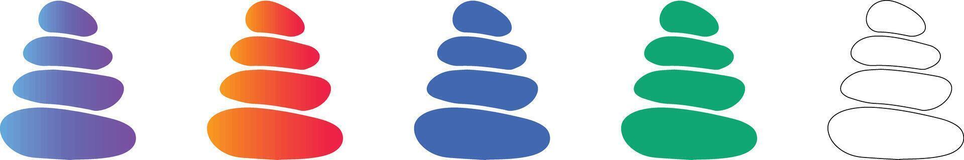 Zen Stone Stack Icon Set vector