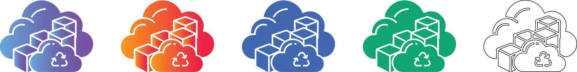 Cloud Computing Infrastructure Icon Set vector