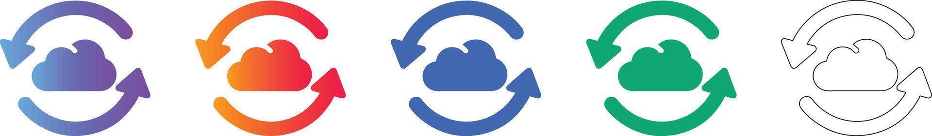 Cloud Data Rotation Icons for User Interface vector