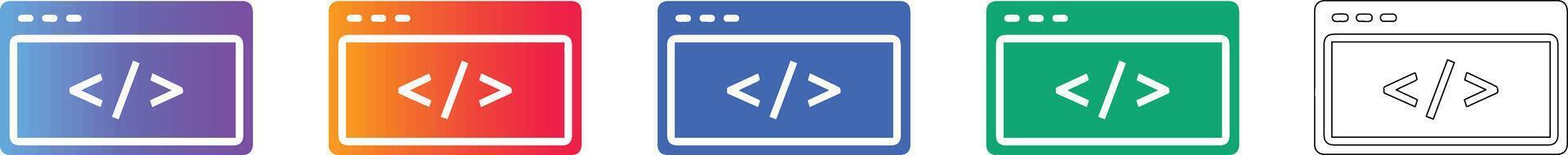 software desarrollo navegador íconos vector