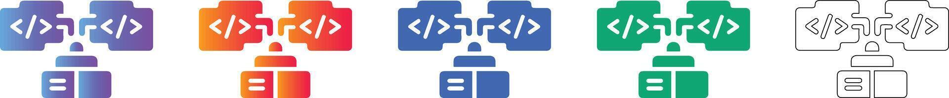 Software Development Code Integration Concept Icons vector