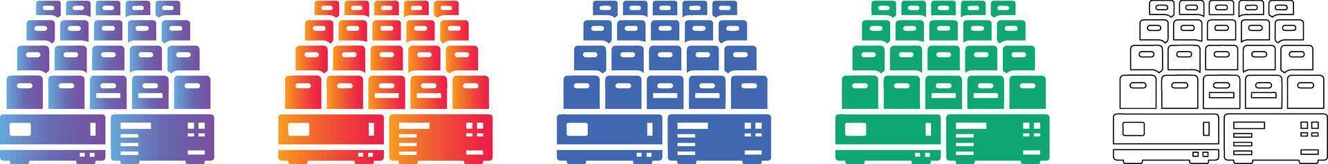 Server Array Icon Set for Cloud Computing vector