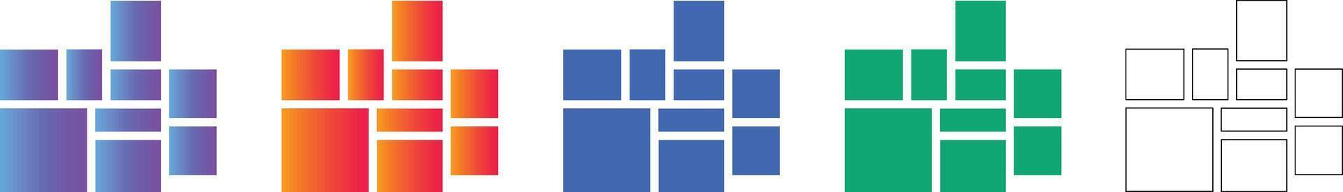 Layout Grid Interface Icon Set vector