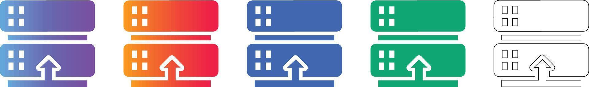 Cloud Server Upload Icons for Web Interfaces vector