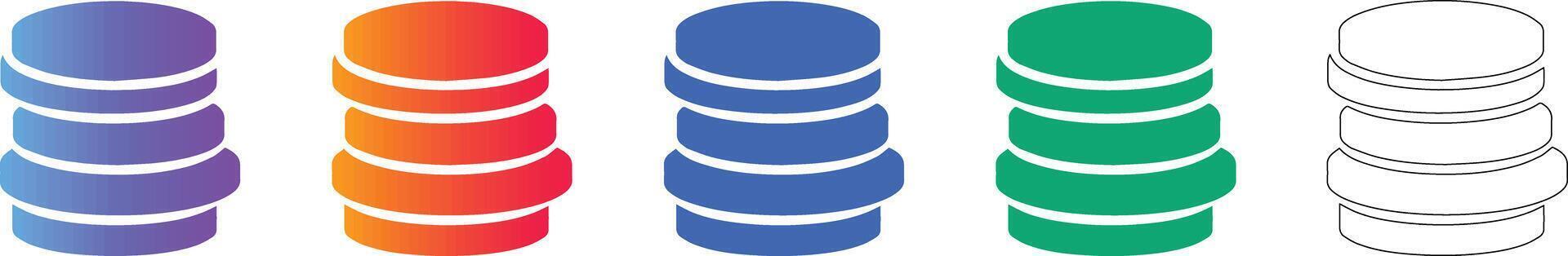 Data Storage Disk Array Icon Set vector