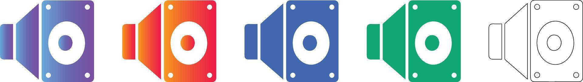 Speaker Unit Interface Icons vector