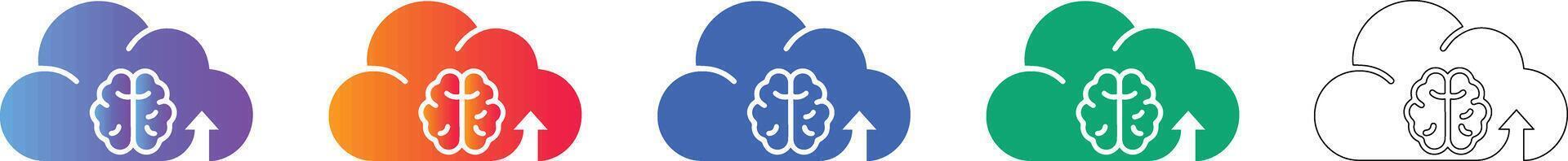Cloud Intelligence Upload Icon Collection vector