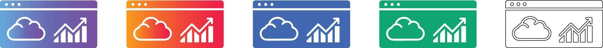 Cloud Analytics Browser Interface Set vector