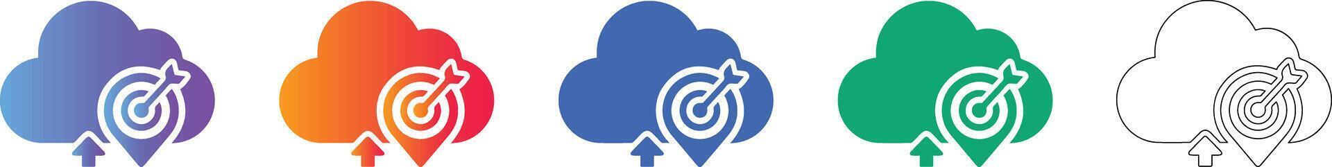 Cloud Computing Target Optimization Icons vector