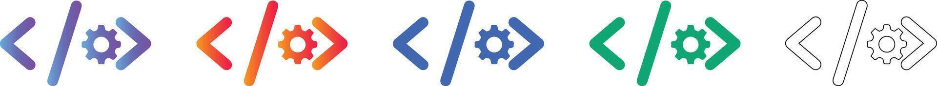 Code Configuration and Programming Icons vector