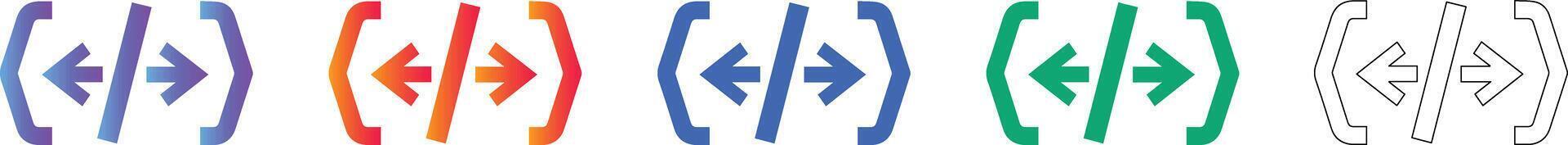 Programming Code Snippet Icons vector