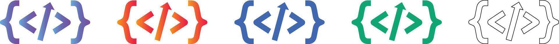 Programming Code Snippet Bracket Icons vector