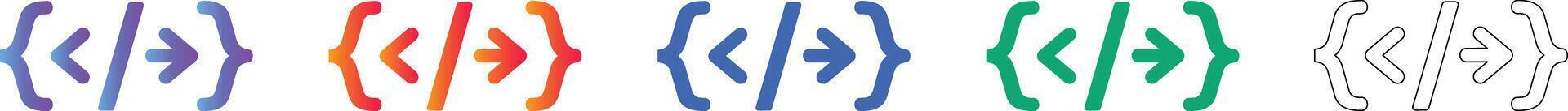 Code Development Programming Icon Set vector