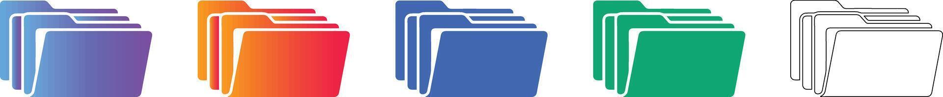 documento carpeta íconos conjunto vector