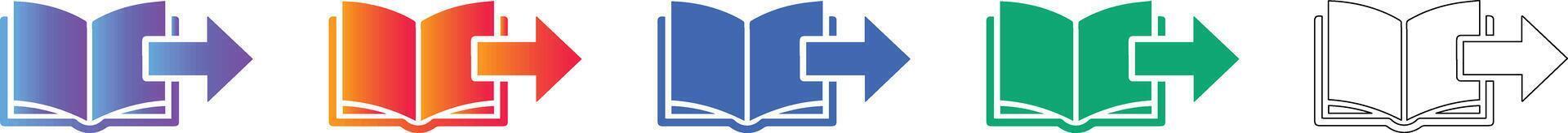 libro compartiendo y exportar icono conjunto vector