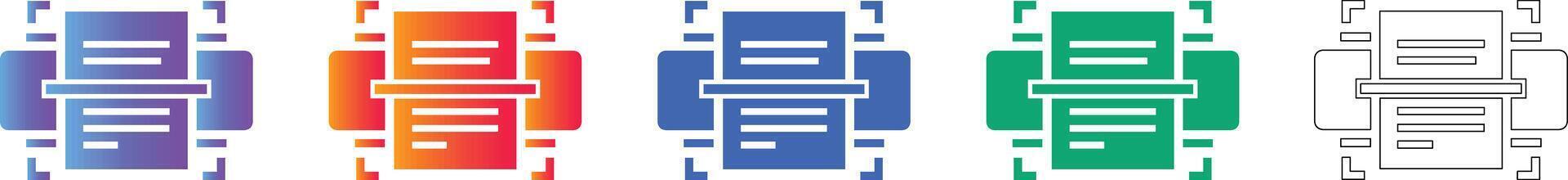 Document Processing and Scanning Icons vector