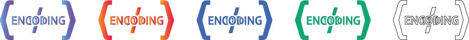 codificacion y programación guión icono conjunto vector