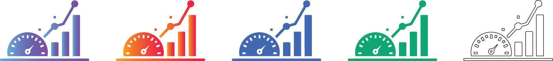 Performance Tracking Bar Chart Set vector