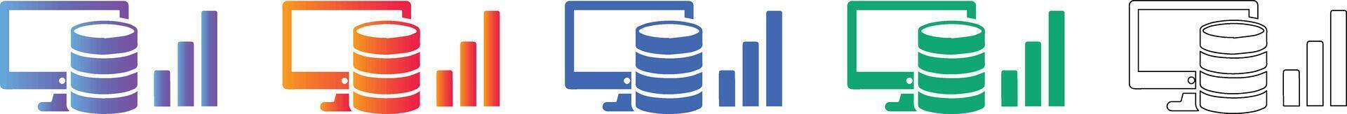 Database Server Analytics Icon Set vector