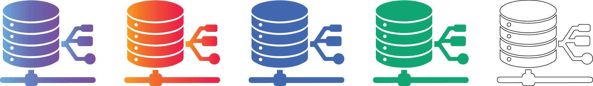 base de datos servidor red conexión íconos vector