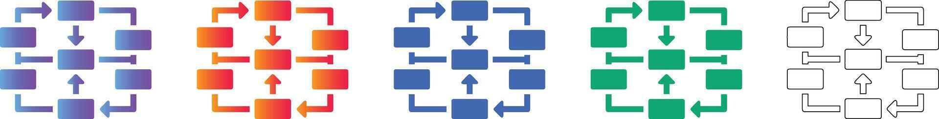 Flowchart and Process Mapping Icon Set vector