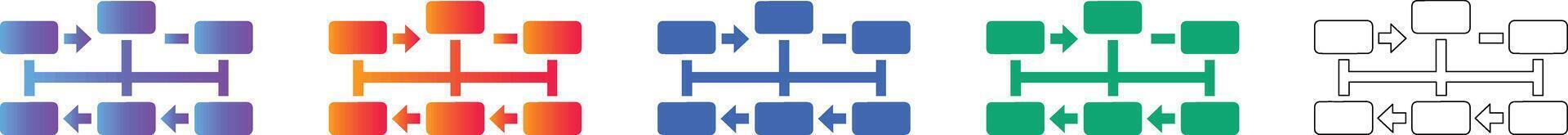 flujo de trabajo proceso diagrama de flujo íconos vector