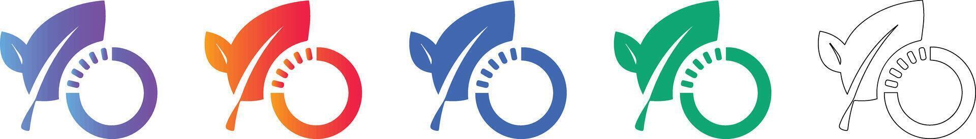 Eco Friendly Leaf Progress Loading Icon Set vector