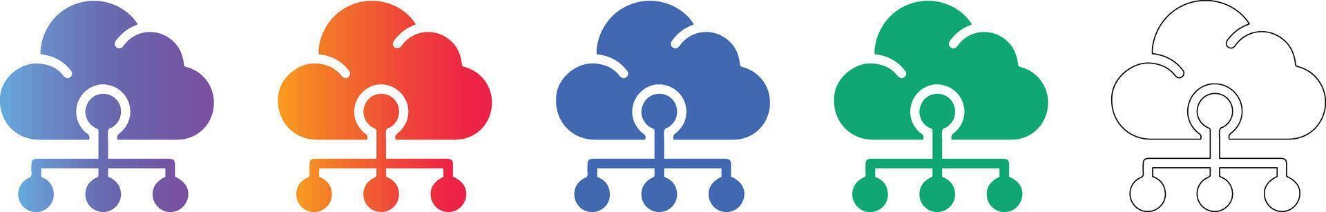 Cloud Computing Network Infrastructure Icons vector