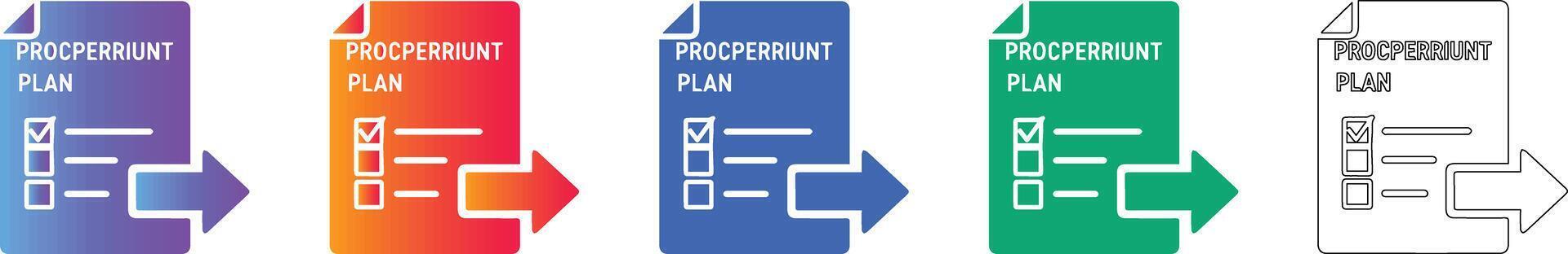 Procurement Plan Document Icons vector