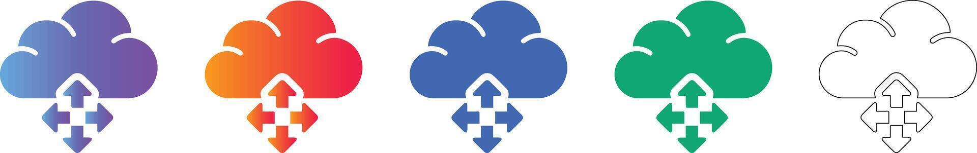 Cloud Computing Data Management Icons vector