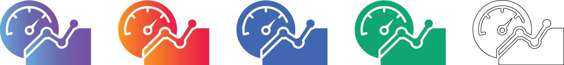 Performance Analytics Dashboard Icon Set vector