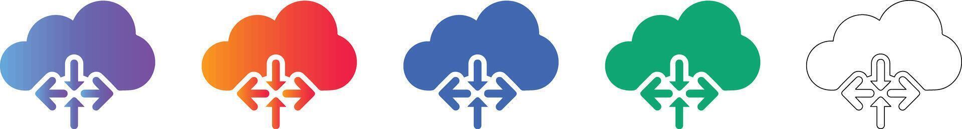 Cloud Data Optimization Icon Set vector