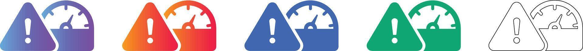 System Performance Warning Icon Set vector