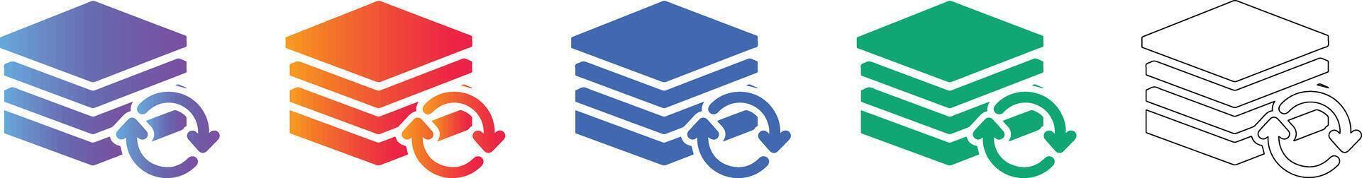 Data Sync and Server Refresh Icons vector