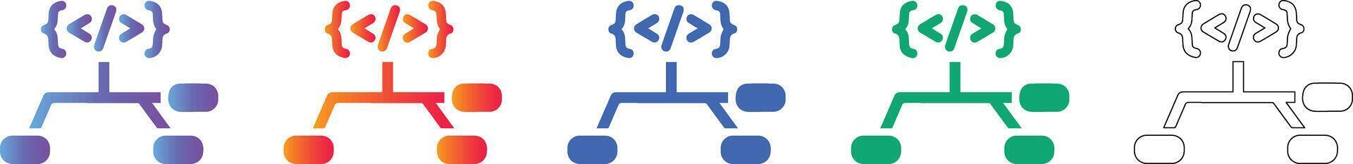 Programming Code Structure Icons vector