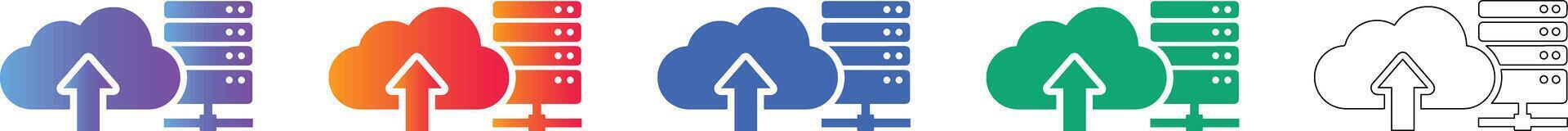 Cloud Server Data Upload Icons for Cloud Computing vector