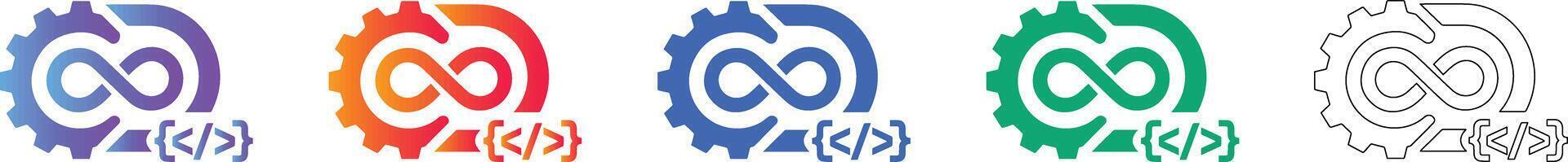 Software Development DevOps Icons vector