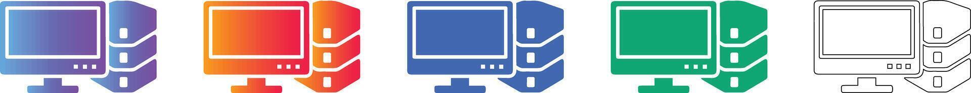 Computer and Server Network Icons vector