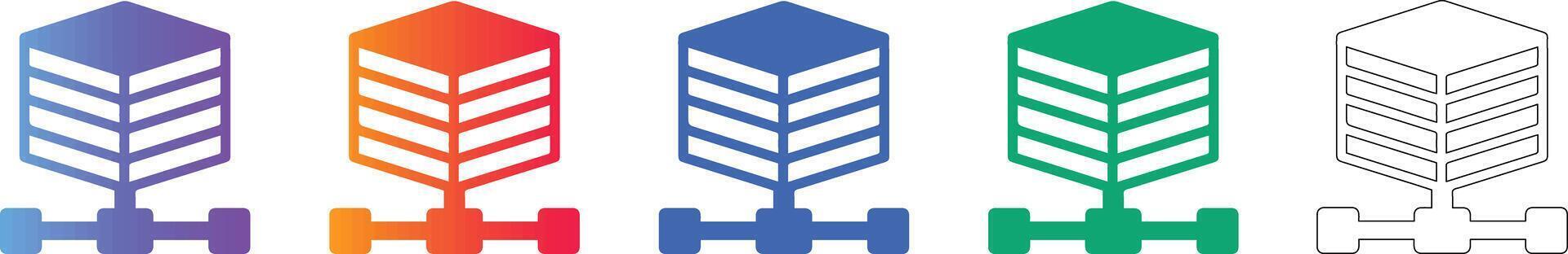 Data Center Server Network Node Icons vector
