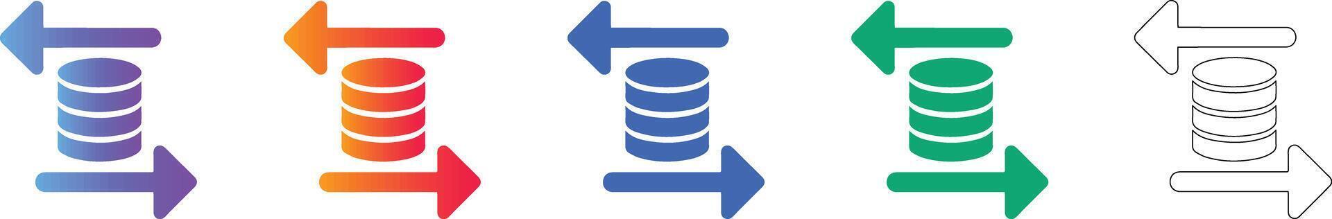 datos transferir base de datos íconos vector