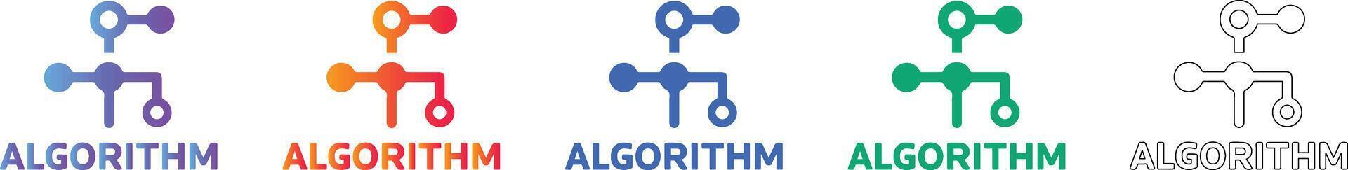 algoritmo red lógica icono conjunto vector