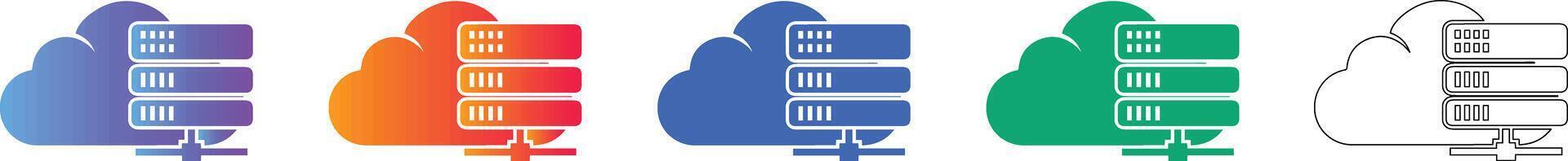 Cloud Server Computing Network Icons vector