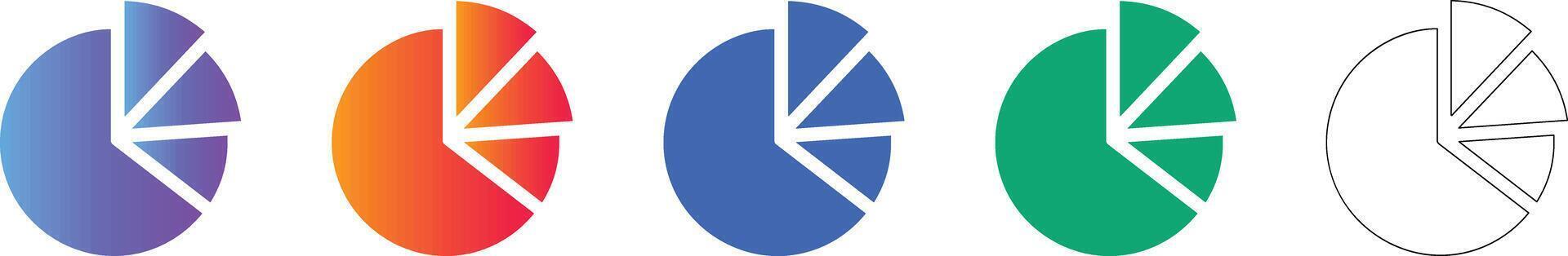 Pie Chart Data Visualization Icons vector