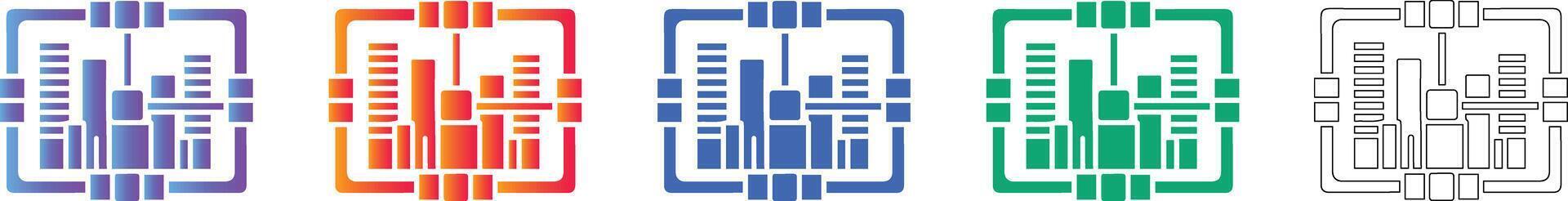 resumen datos red estructura íconos vector