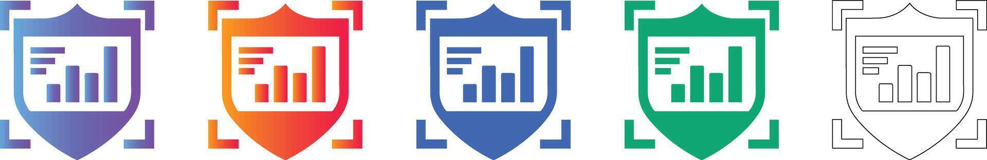 Shield Analytics Data Icons vector