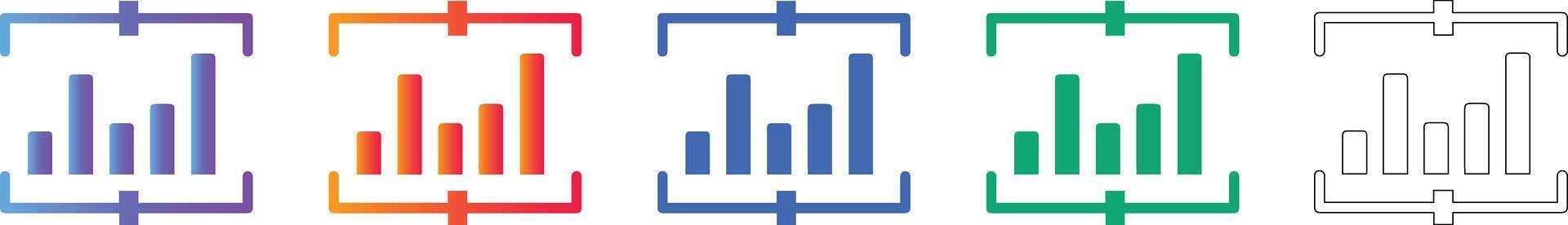 Data Visualization Bar Graph Icon Collection vector